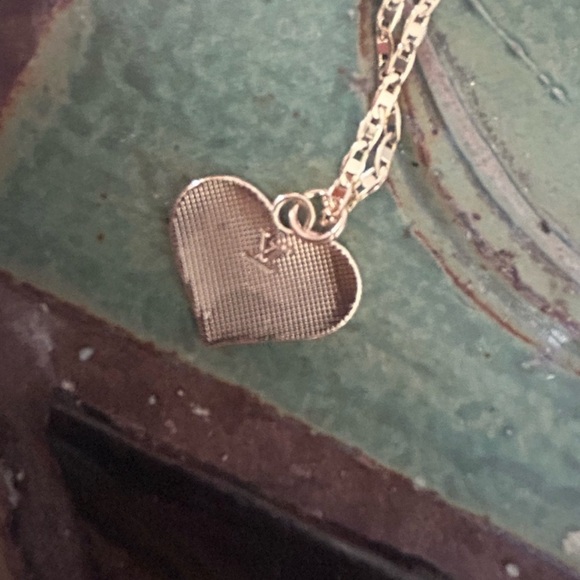 LV Blue and Gold Heart Charm - Picture 2 of 2